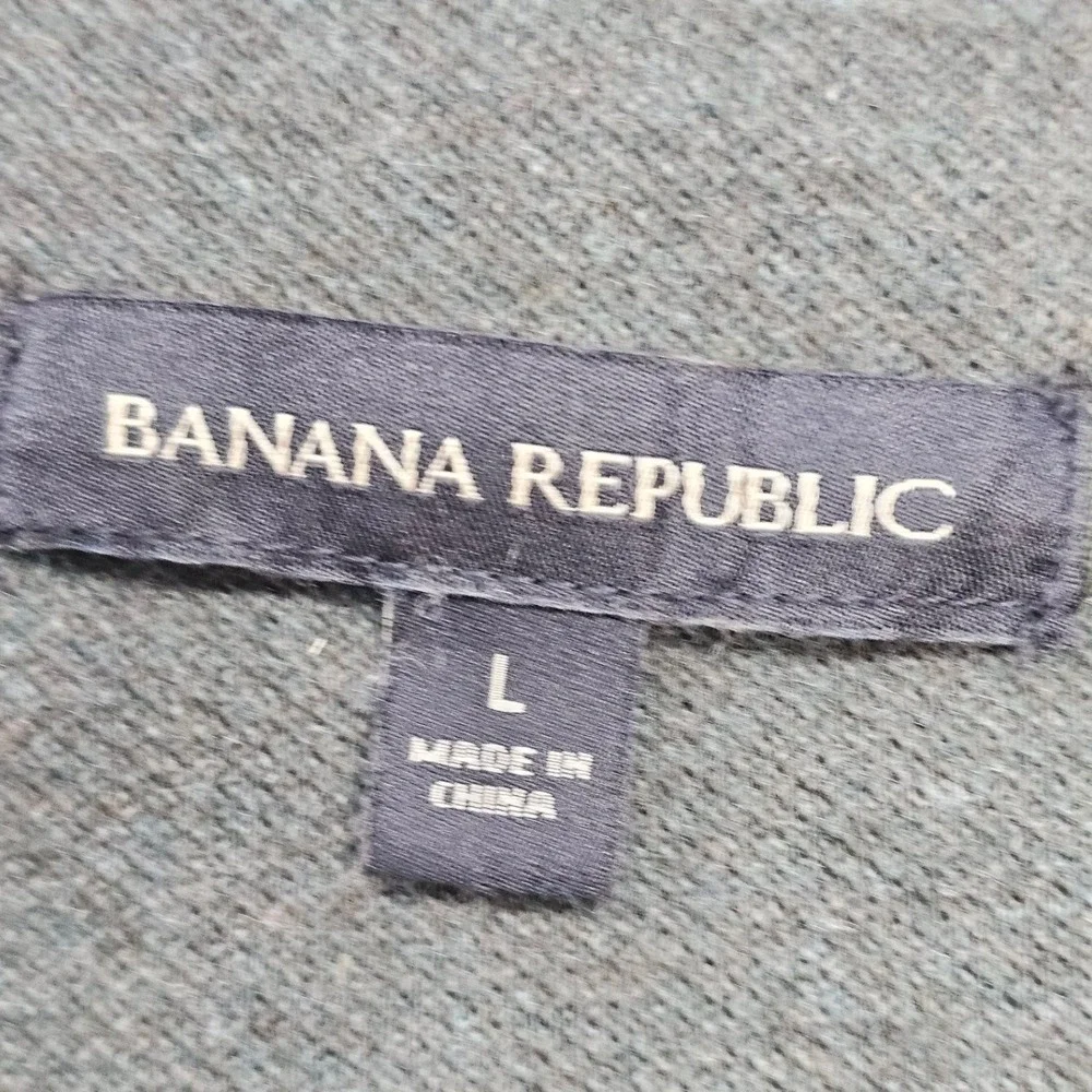 Banana Republic Mens Large Gray Blue Quarter‎ Zip Pullover Sweater 179912